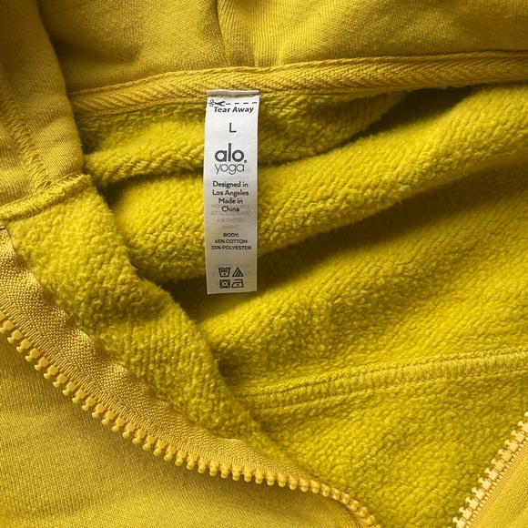 ALO Yoga Mustard Yellow Women's Hoodie sweater large - Picture 3 of 11